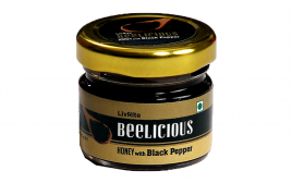 LivRite Beelicious Honey with Black Pepper   Glass Jar  30 grams